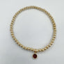 3mm Bracelet with Crystal Bezel Drop