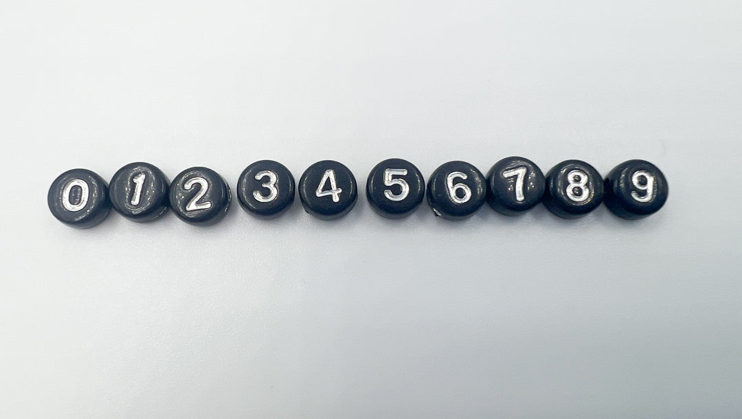 Black with Silver Numbers