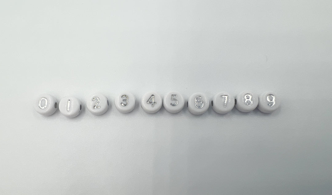 White with Silver Numbers