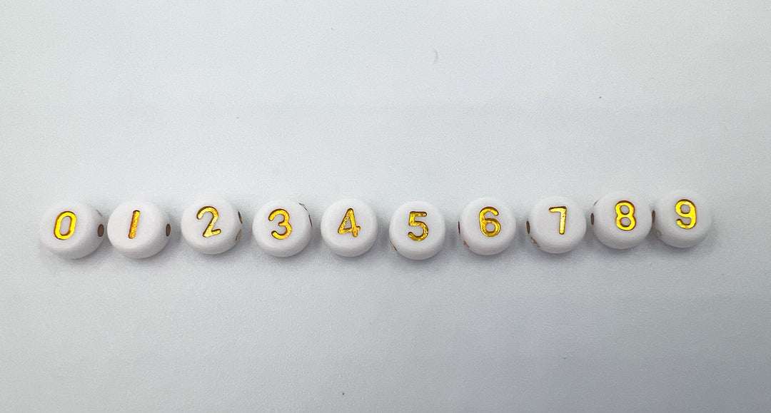 White with Gold Numbers
