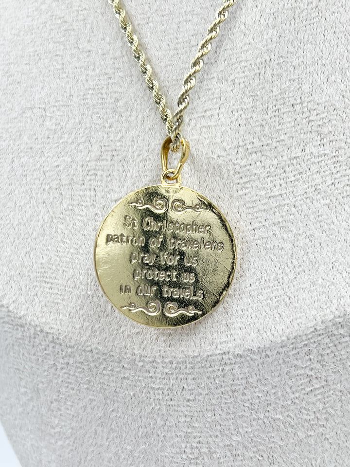 St Christopher Medallion Necklace