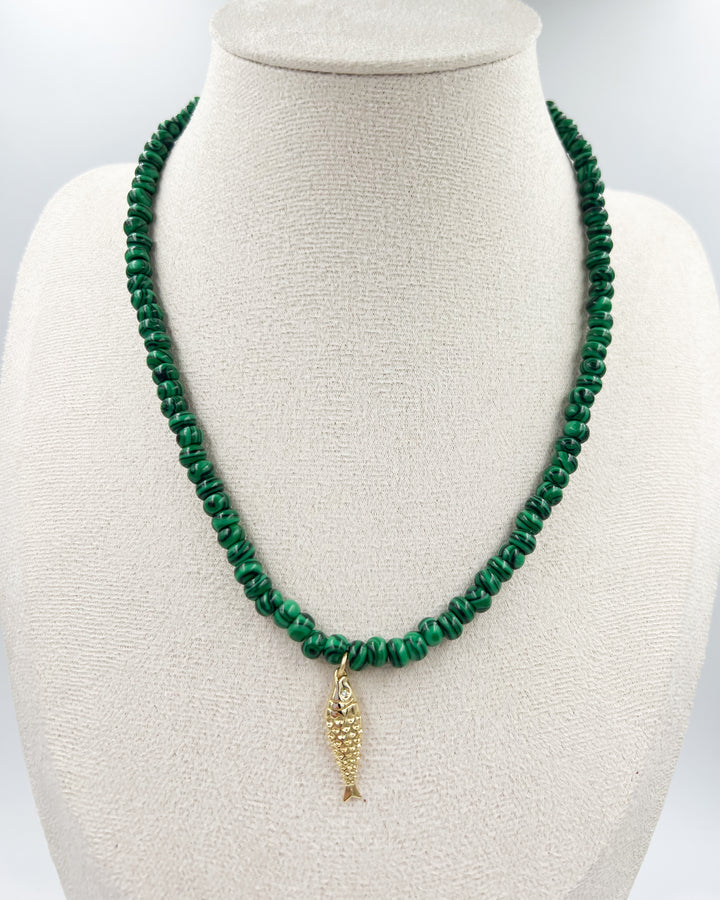 Malachite Fish Necklace
