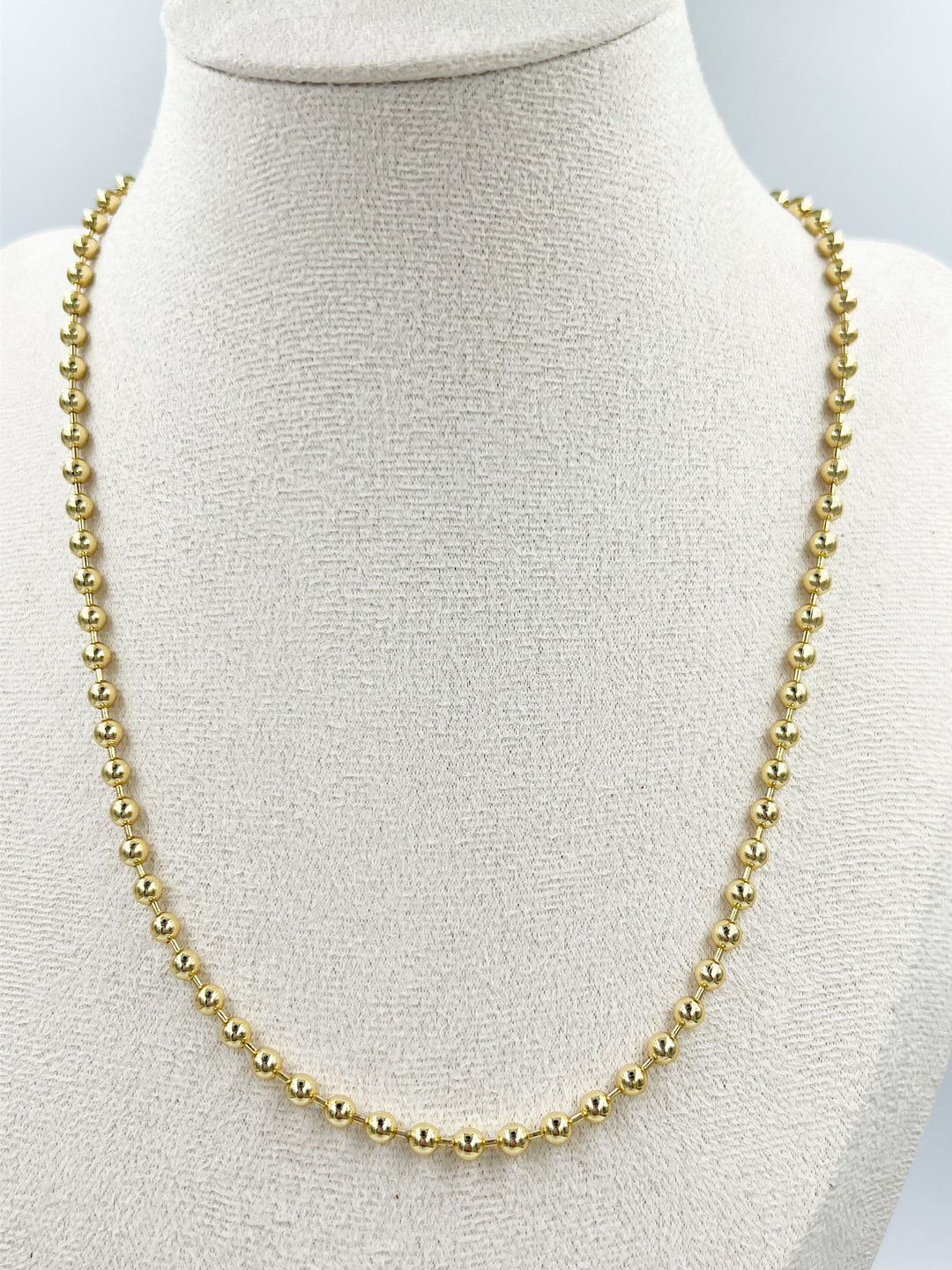 Gold Ball Link Chain Necklace