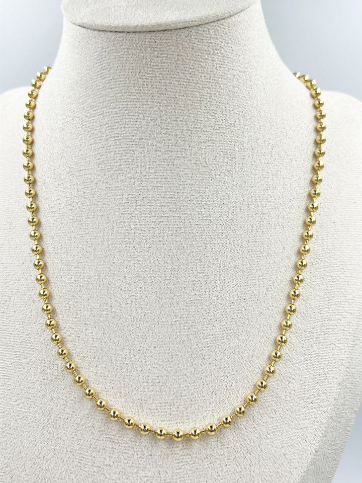 Gold Ball Link Chain Necklace