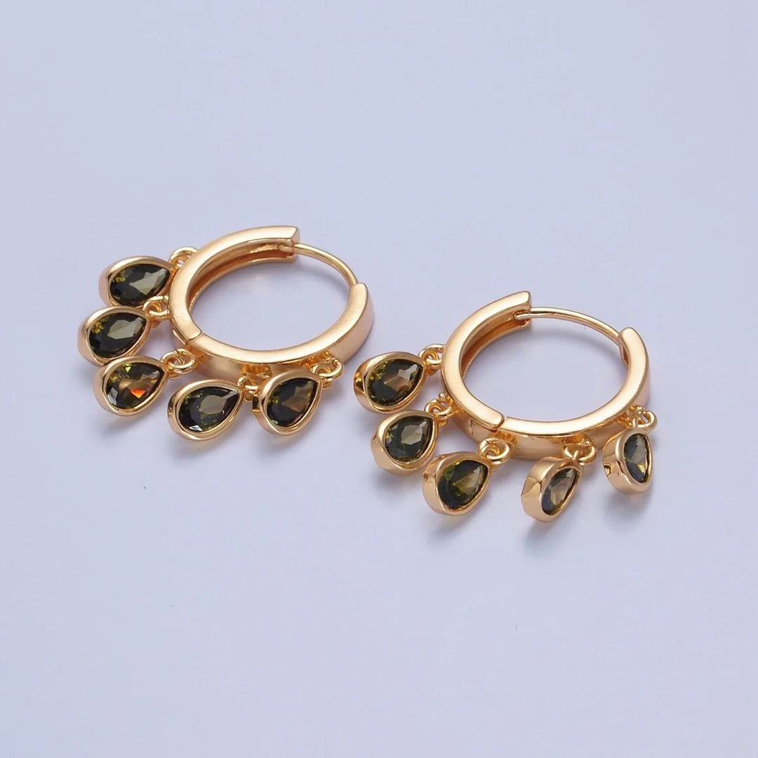 Gold Huggie with Tear Drop