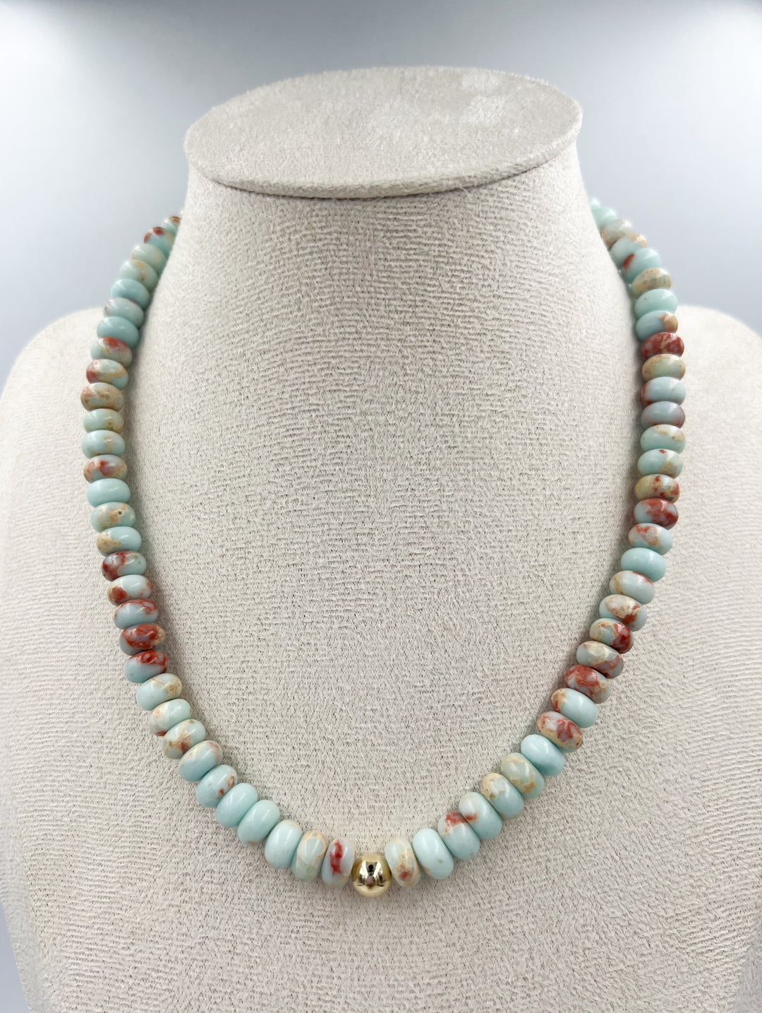 Rondelle Gemstone Beach Necklace