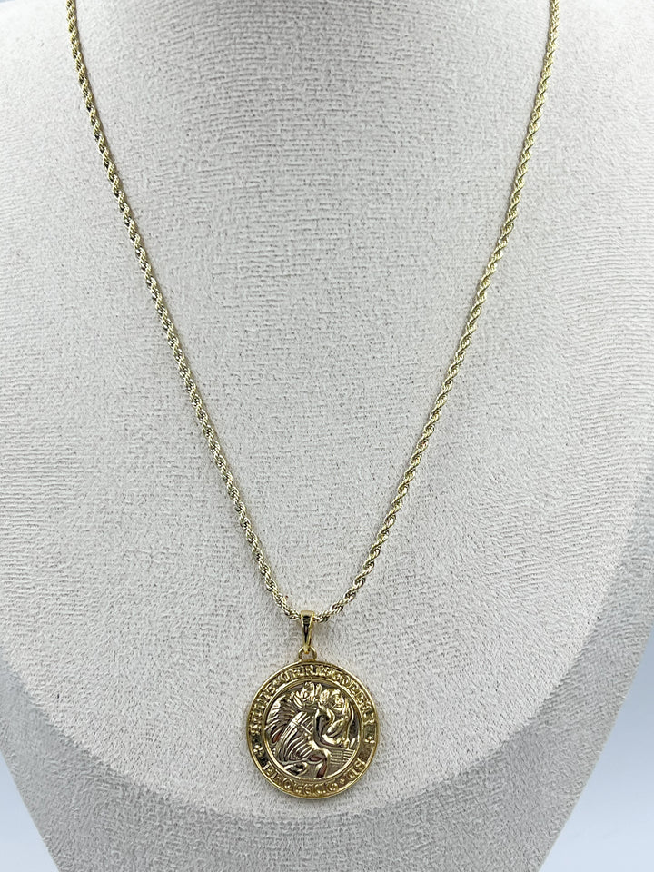 St Christopher Medallion Necklace