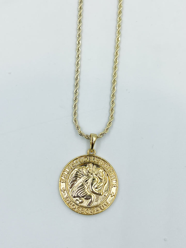 St Christopher Medallion Necklace