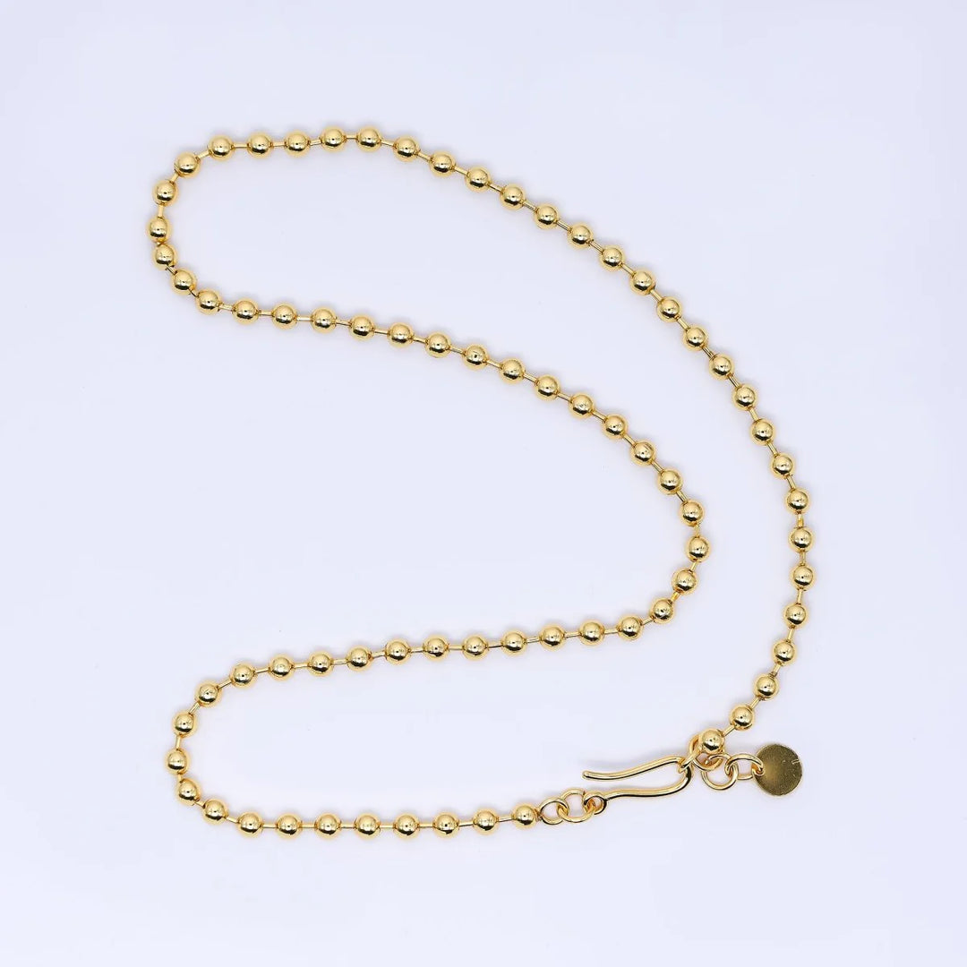 Gold Ball Link Chain Necklace