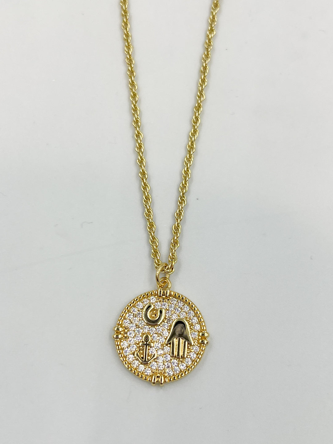 Hamsa Medallion Necklace