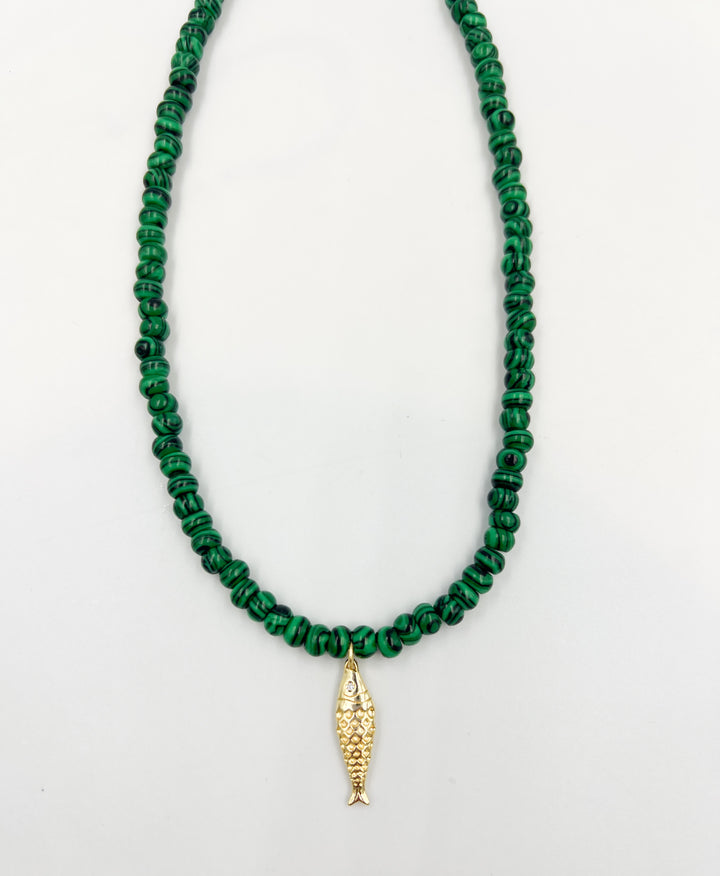 Malachite Fish Necklace