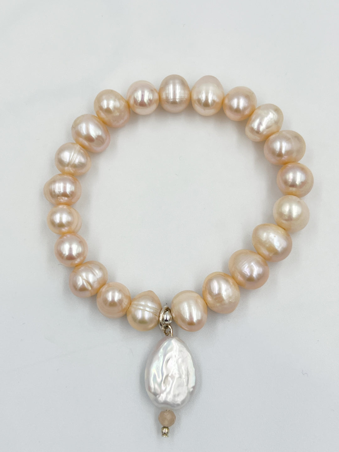 Peach pearl with pearl drop