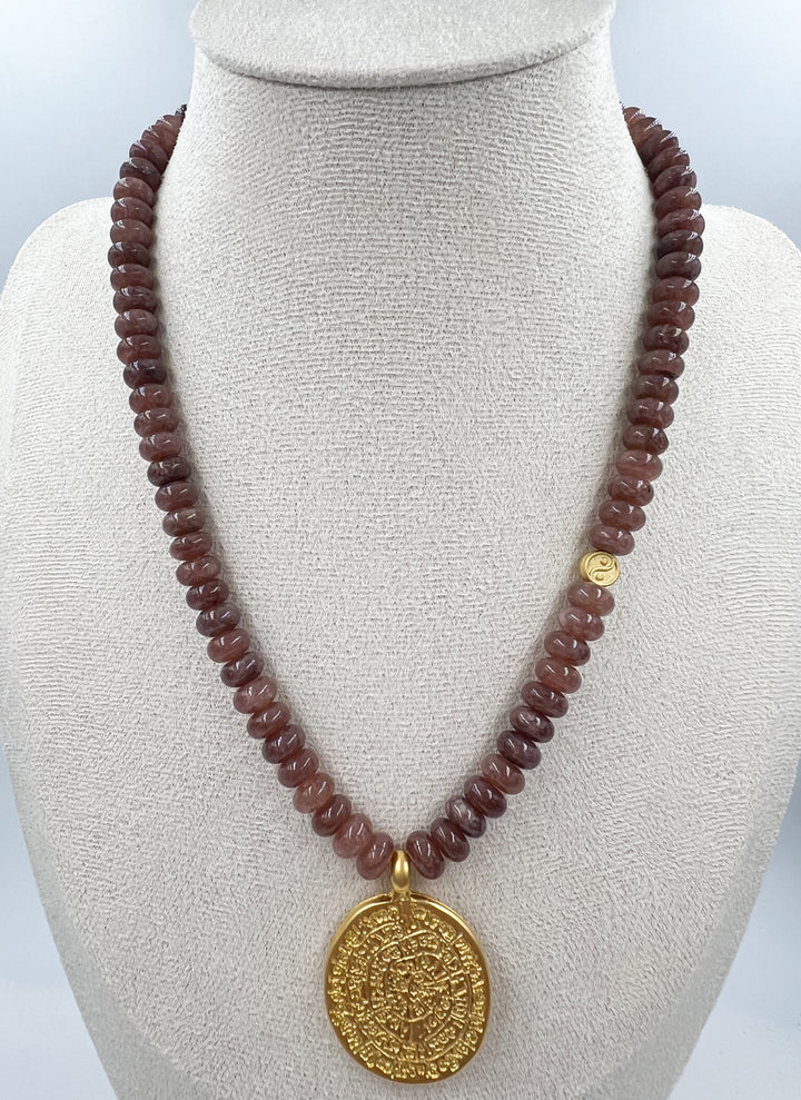 Greek Sun Pendant Necklace