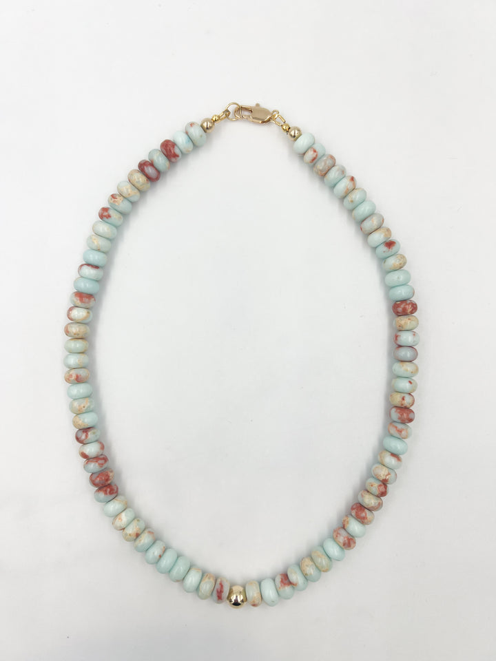 Rondelle Gemstone Beach Necklace