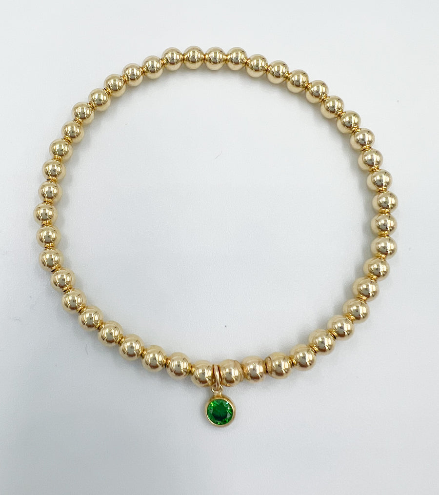 3mm Bracelet with Crystal Bezel Drop