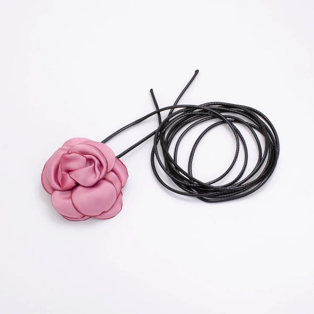 Garden District Satin Flower Necklace- Small
