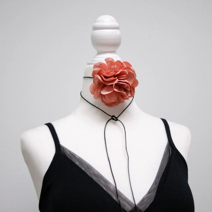 Garden District Satin Flower Necklace - Large