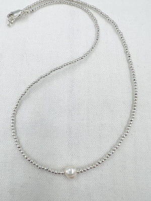 Pearl Leave On Necklace