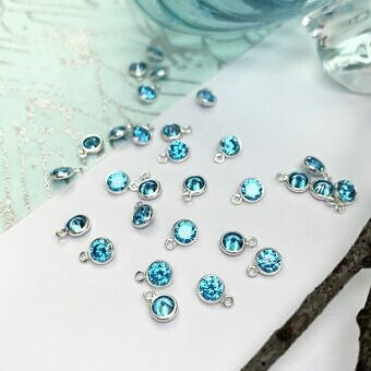 Add-On Bezel Set Sterling Silver Birthstone Charm