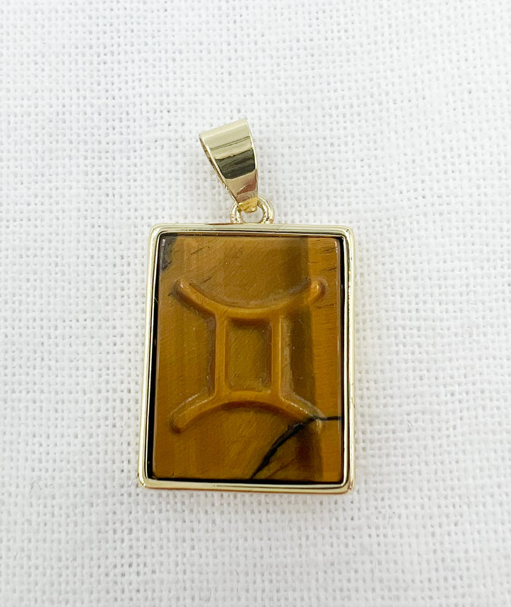 Tiger Eye Zodiac Necklace - Gold