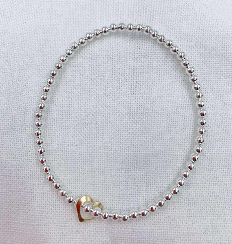 Floating Flat Heart Bracelet
