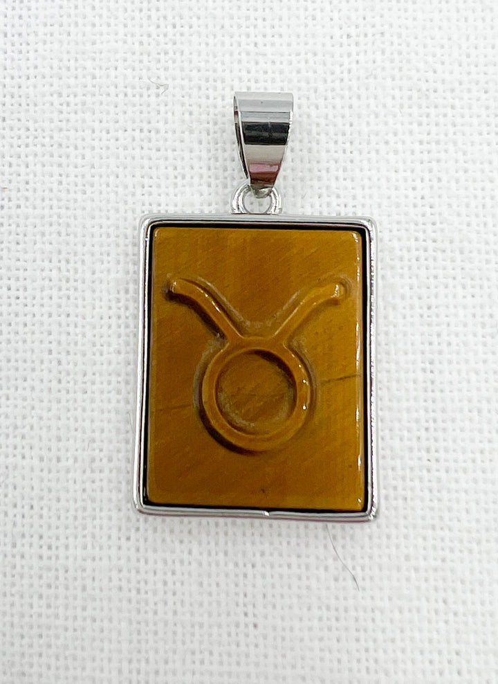 Tiger Eye Zodiac Necklace- Sterling Silver