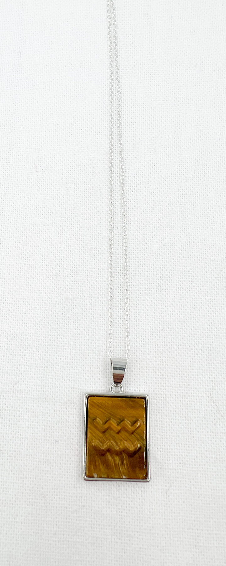 Tiger Eye Zodiac Necklace- Sterling Silver