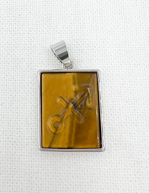 Tiger Eye Zodiac Necklace- Sterling Silver