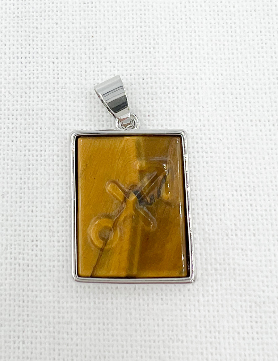 Tiger Eye Zodiac Necklace- Sterling Silver