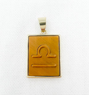 Tiger Eye Zodiac Necklace - Gold