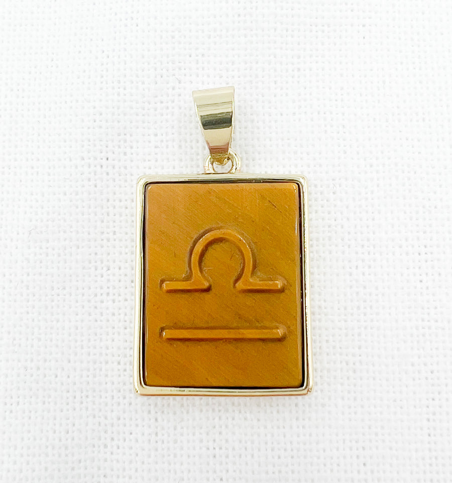 Tiger Eye Zodiac Necklace - Gold