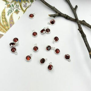 Add-On Bezel Set Sterling Silver Birthstone Charm