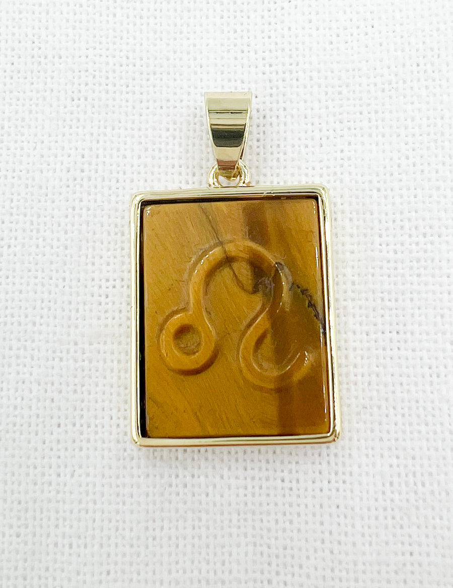 Tiger Eye Zodiac Necklace - Gold