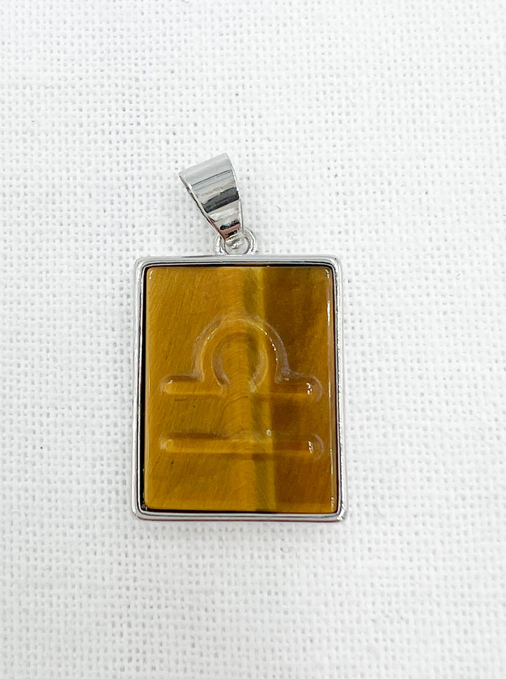 Tiger Eye Zodiac Necklace- Sterling Silver