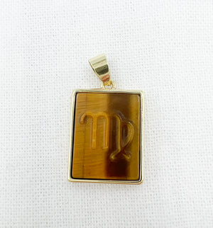Tiger Eye Zodiac Necklace - Gold