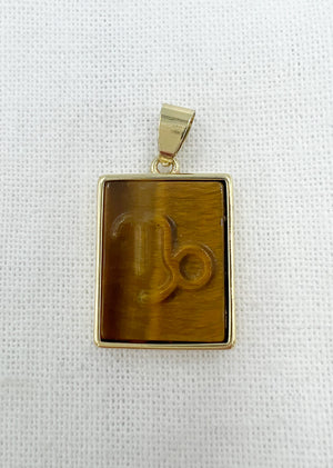 Tiger Eye Zodiac Necklace - Gold