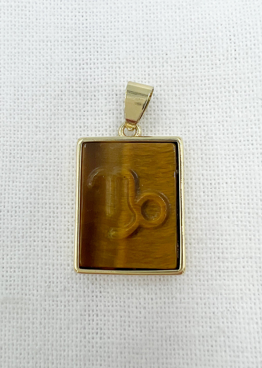 Tiger Eye Zodiac Necklace - Gold