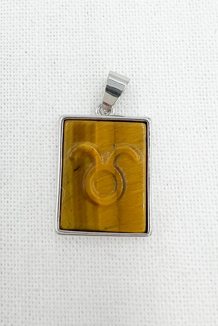 Tiger Eye Zodiac Necklace- Sterling Silver