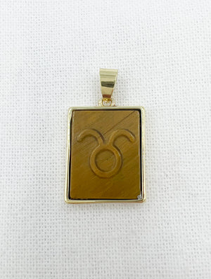 Tiger Eye Zodiac Necklace - Gold